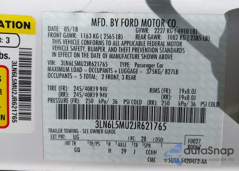 2018 Lincoln Mkz Hybrid Reserve from USA, damaged, VIN 3LN6L5MU2JR621765